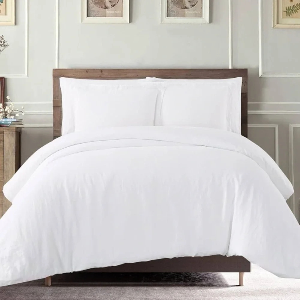 100% Egyptian Cotton Duvet Cover Set Queen/Full Size 600 Thread Sateen Weave